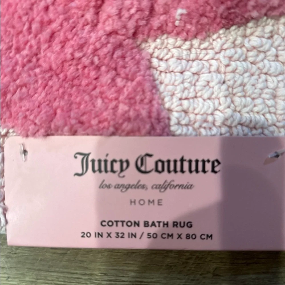 Juicy Couture Pink Bow Plush Bath Rug